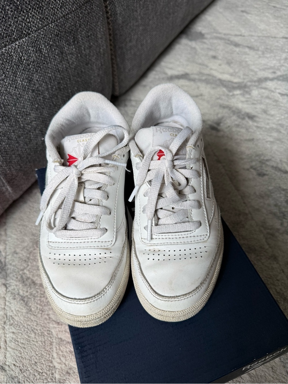 Reebok White Leather Low-Top Sneakers